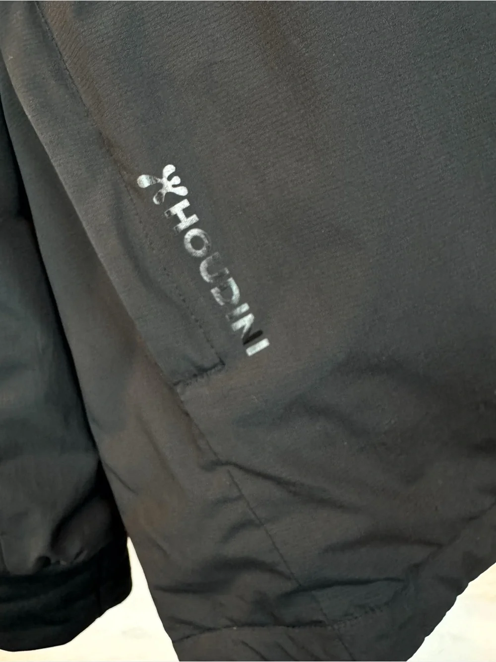 Houdini | Men's Black Zip-Up Puff Bomber Pitch Jacket, M